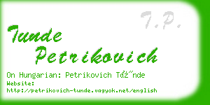 tunde petrikovich business card